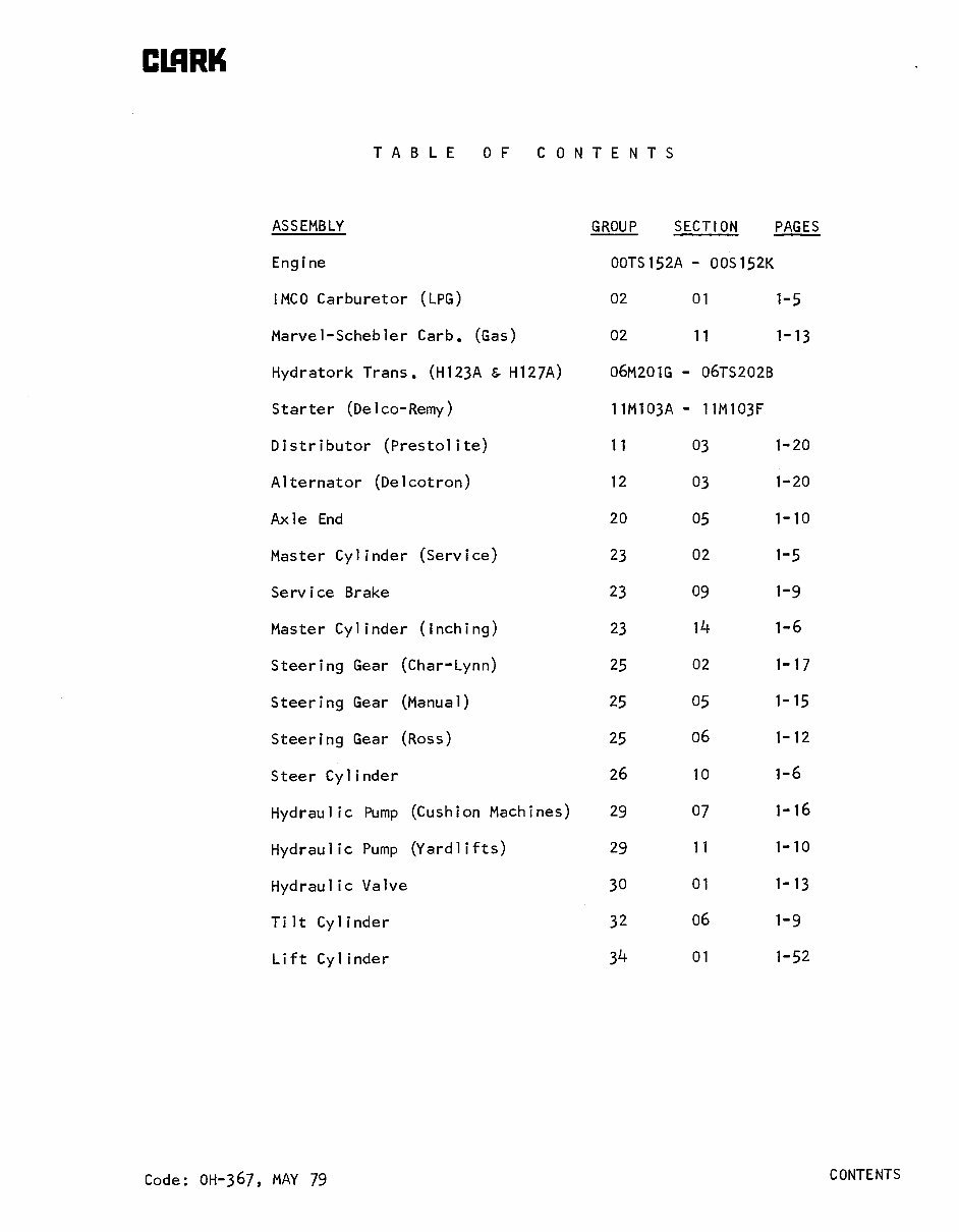 CLARK Forklift C500 20/30 Workshop Service Shop Repair Manual preview img 5