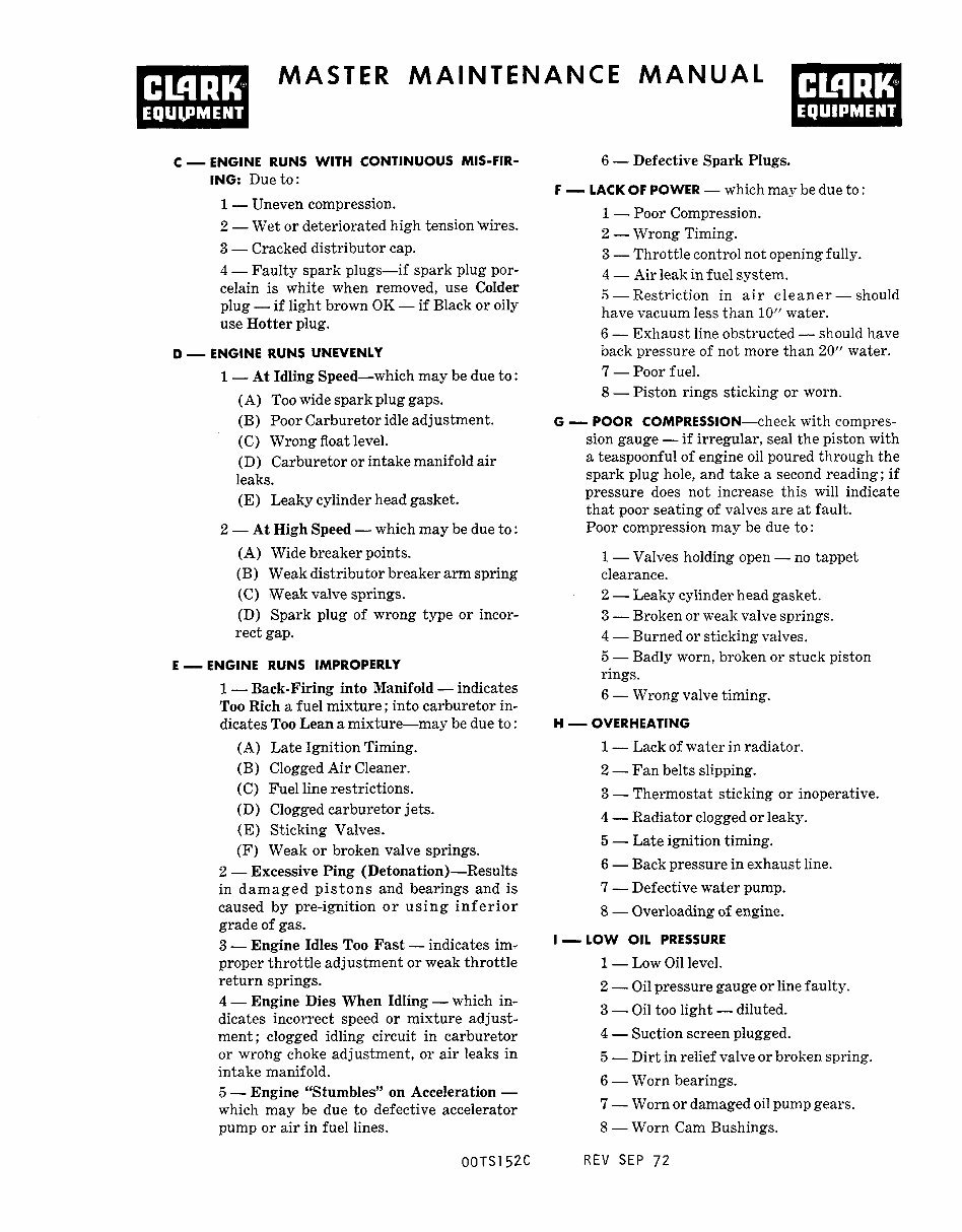 CLARK Forklift C500 20/30 Workshop Service Shop Repair Manual preview img 9