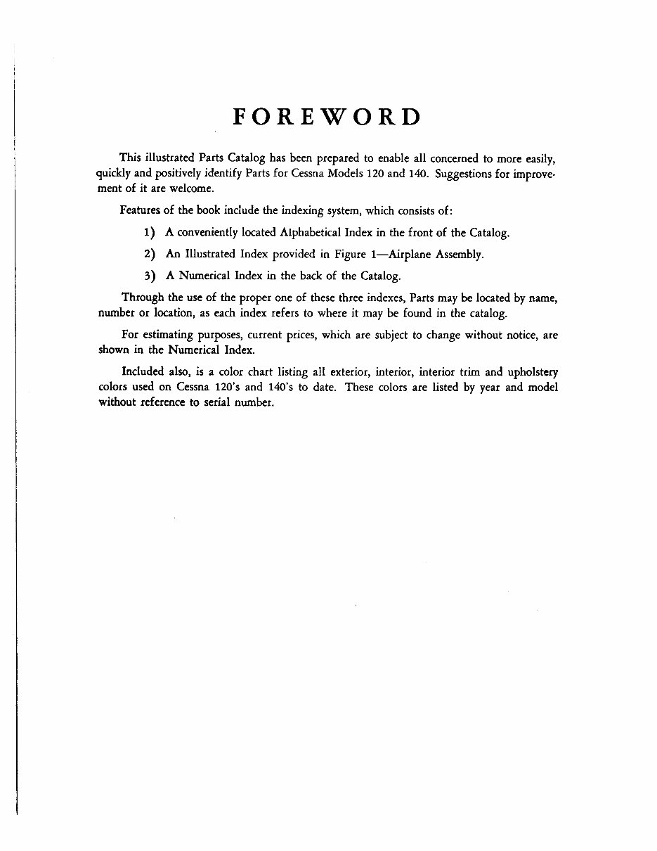 1954 Cessna 120 & 140 Parts Catalog preview img 3