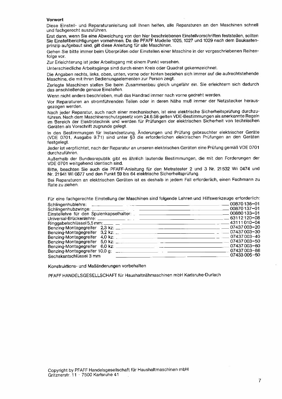 Pfaff Sewing Machines (905 to 1222) Service & Repair Manual preview img 10