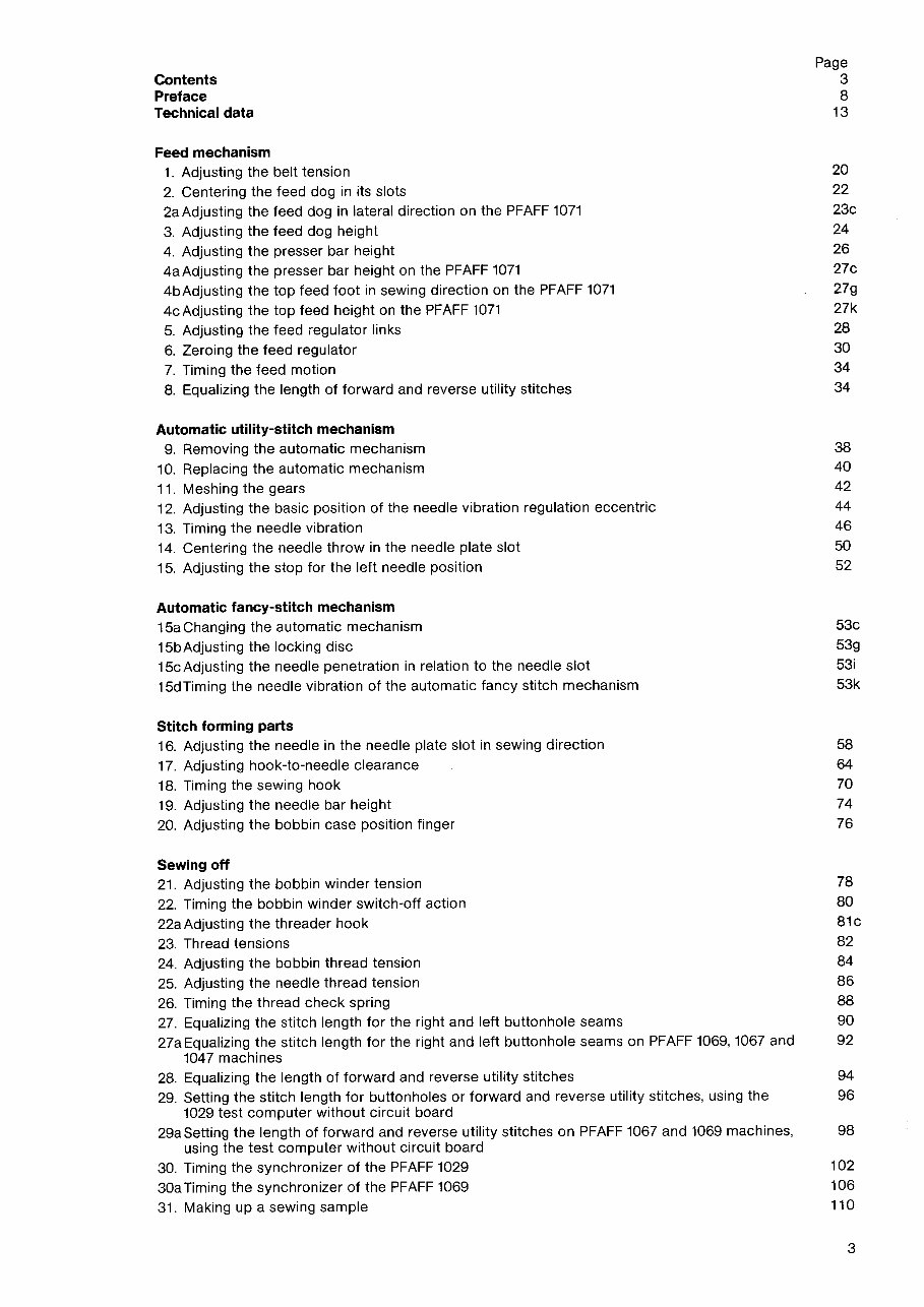 Pfaff Sewing Machines (905 to 1222) Service & Repair Manual preview img 6