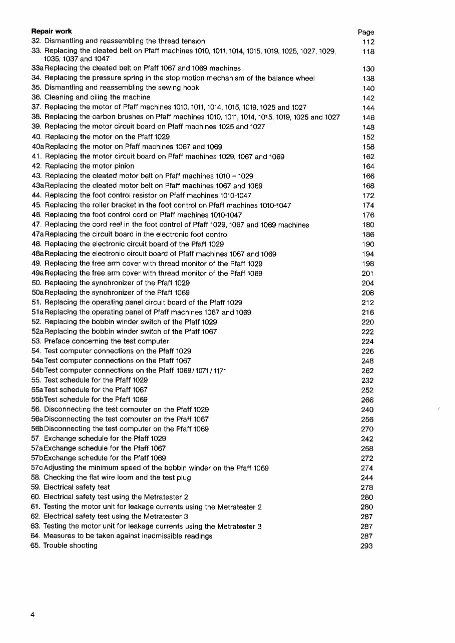 Pfaff Sewing Machines (905 to 1222) Service & Repair Manual preview img 7