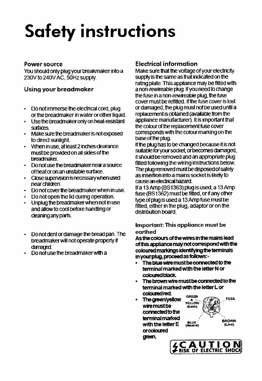 Cookworks Breadmaker Parts Model B6989 Instruction Manual Recipes preview img 2