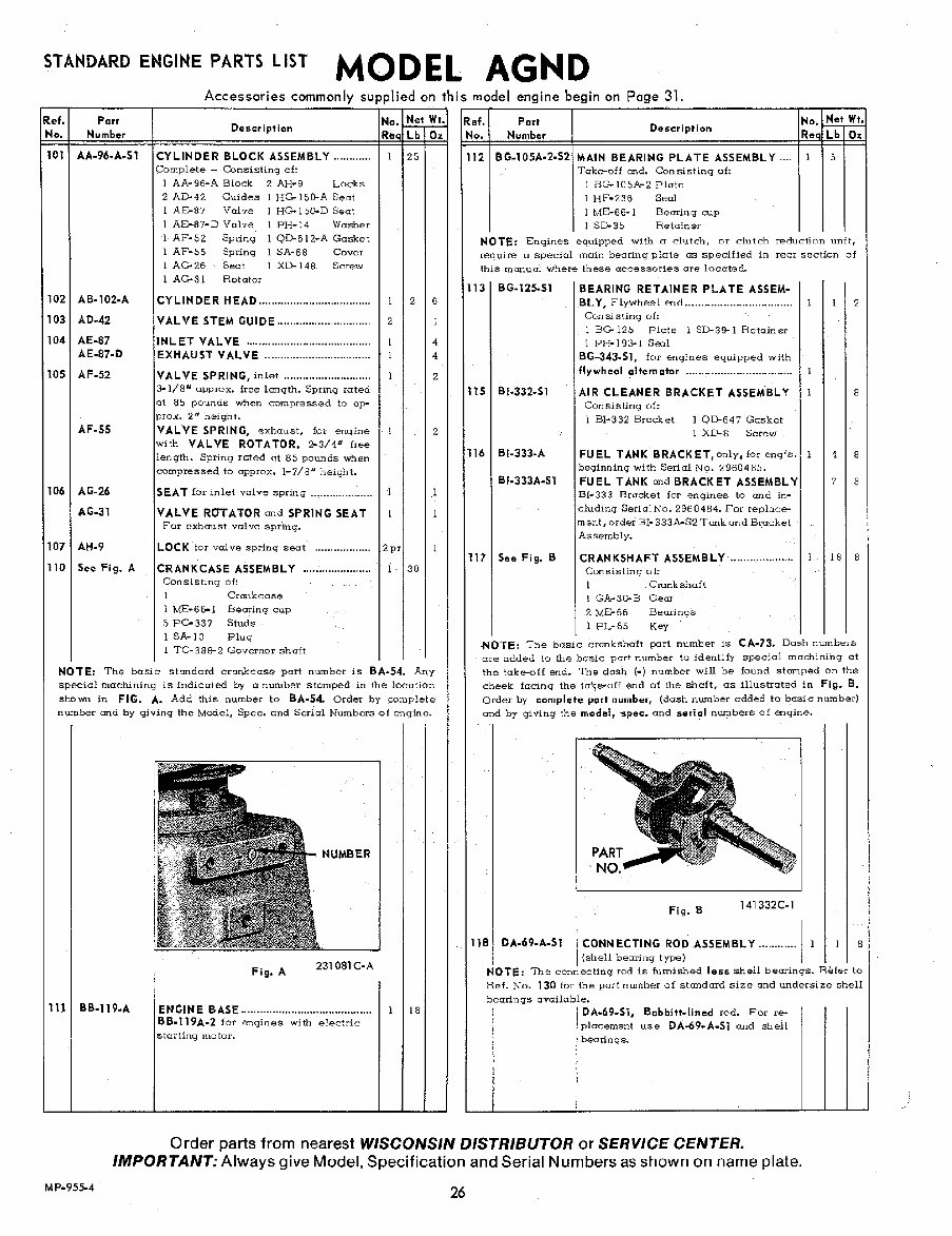 Wisconsin Engine parts manual AGND IPL preview img 4