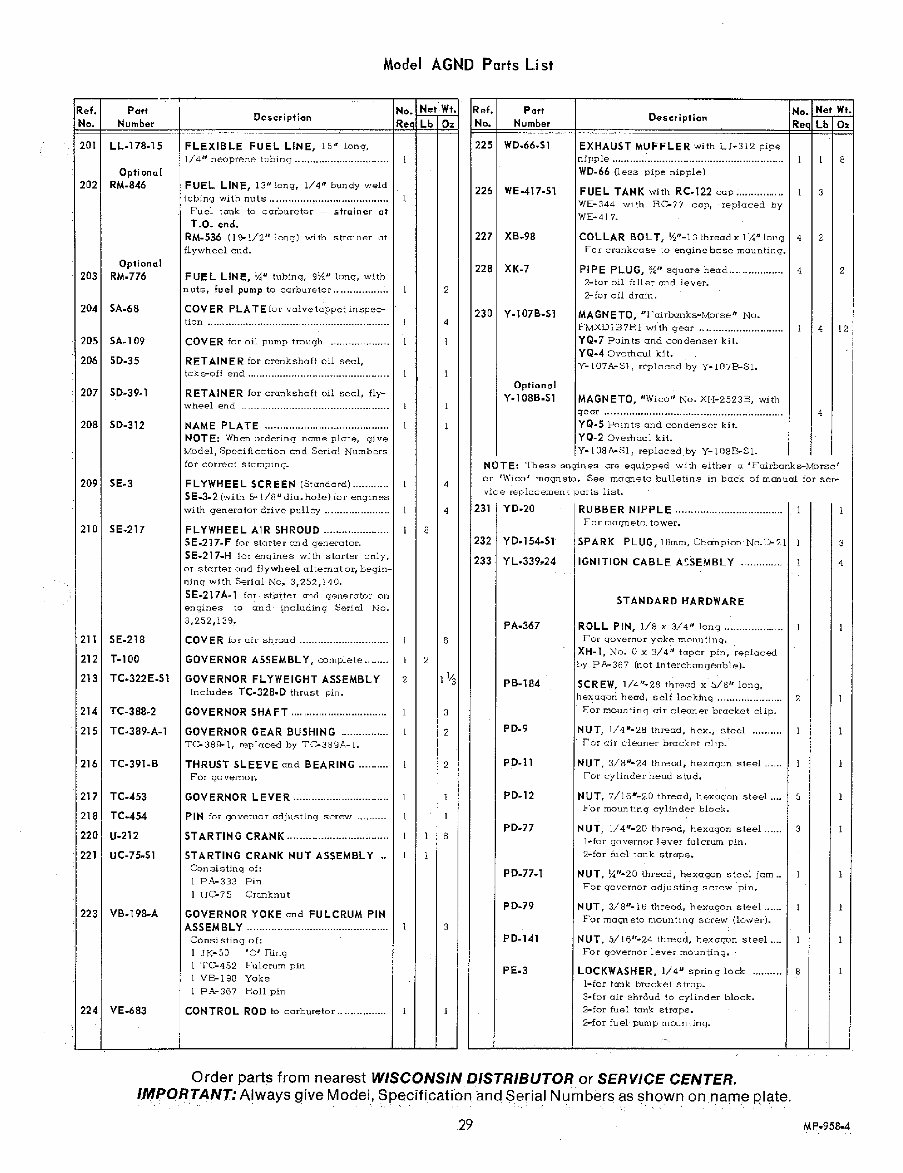 Wisconsin Engine parts manual AGND IPL preview img 7