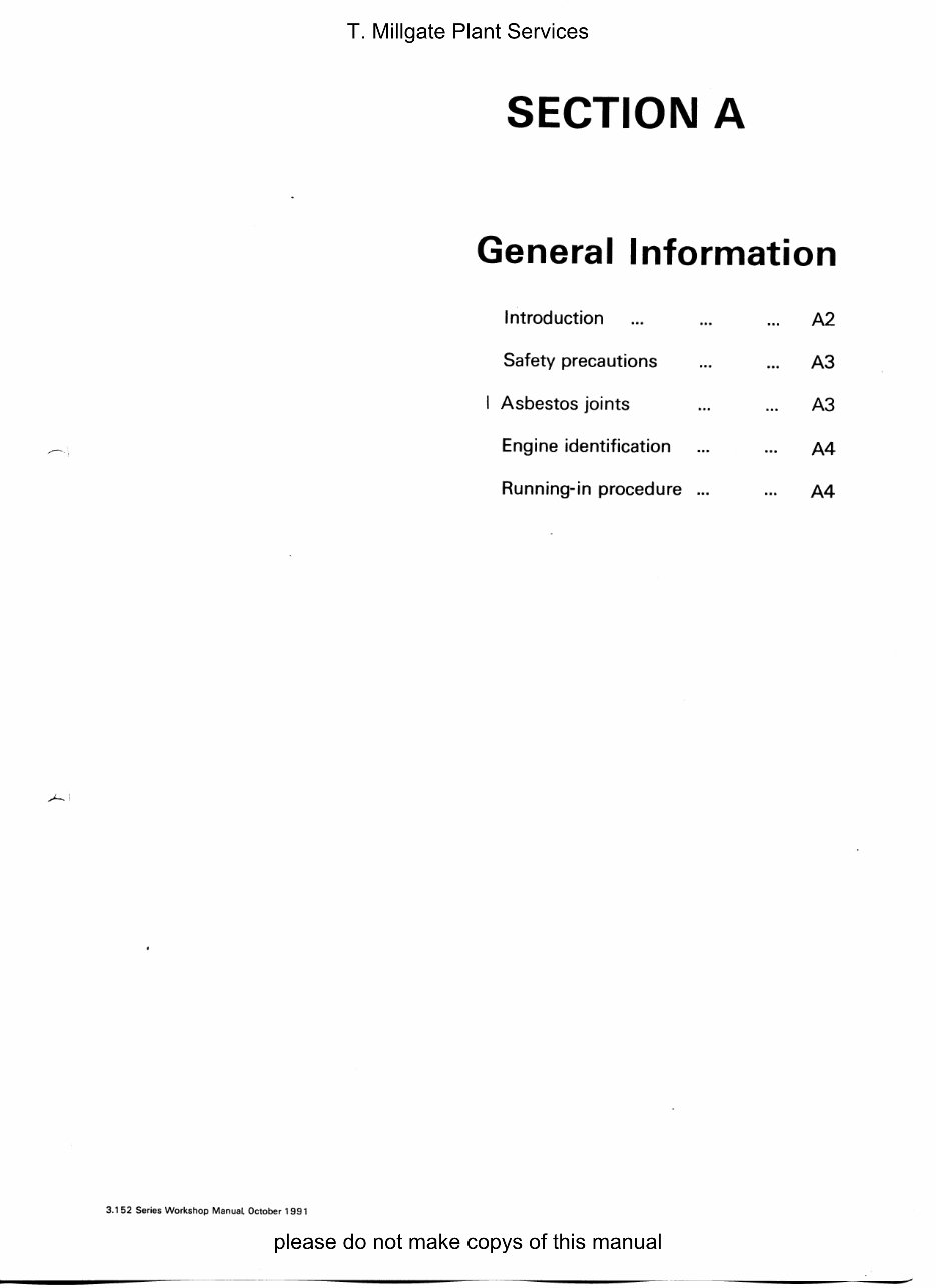 MASSEY FERGUSON Engines Supplement Workshop Manual preview img 6
