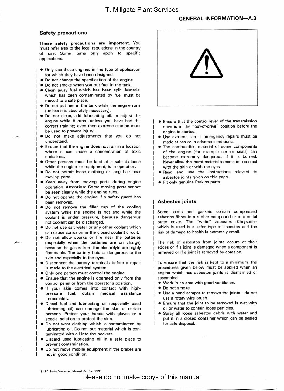 MASSEY FERGUSON Engines Supplement Workshop Manual preview img 8