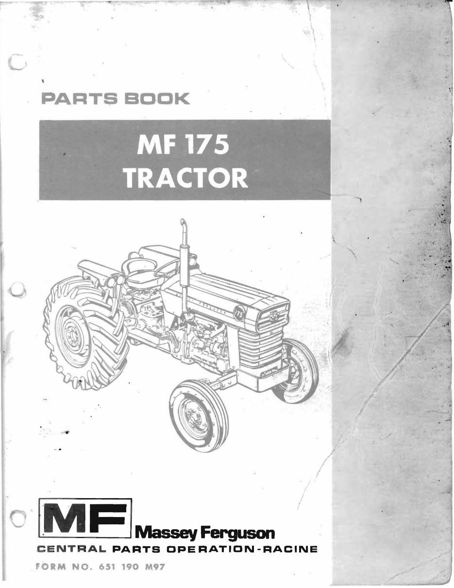 MASSEY FERGUSON MF 175 Tractor Parts Manual 651190M97 preview img 1
