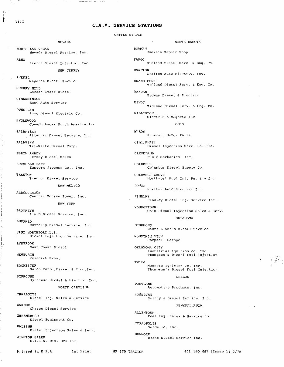 MASSEY FERGUSON MF 175 Tractor Parts Manual 651190M97 preview img 10