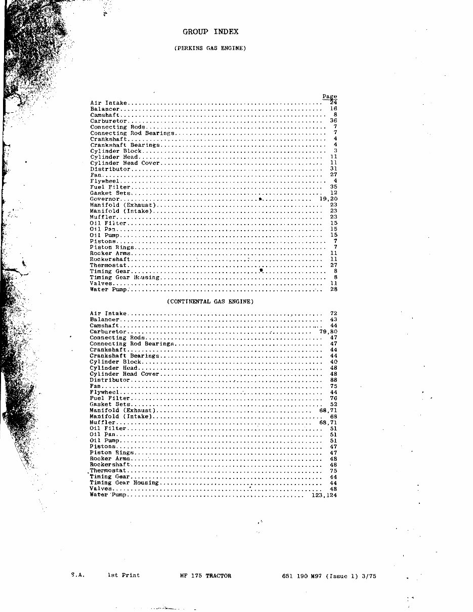 MASSEY FERGUSON MF 175 Tractor Parts Manual 651190M97 preview img 4