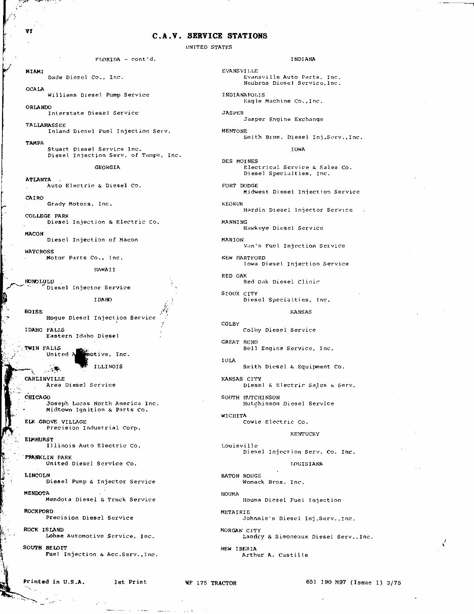 MASSEY FERGUSON MF 175 Tractor Parts Manual 651190M97 preview img 8