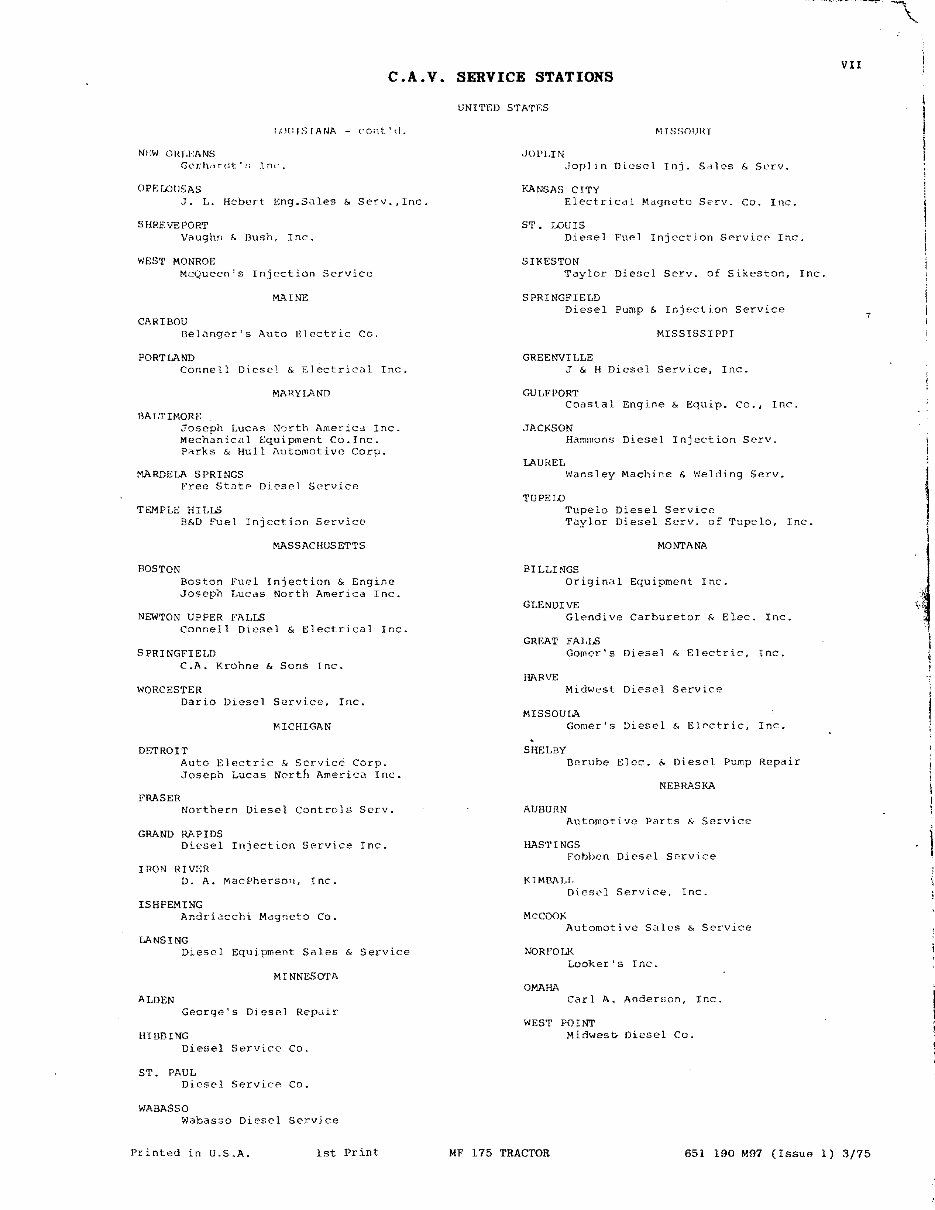 MASSEY FERGUSON MF 175 Tractor Parts Manual 651190M97 preview img 9