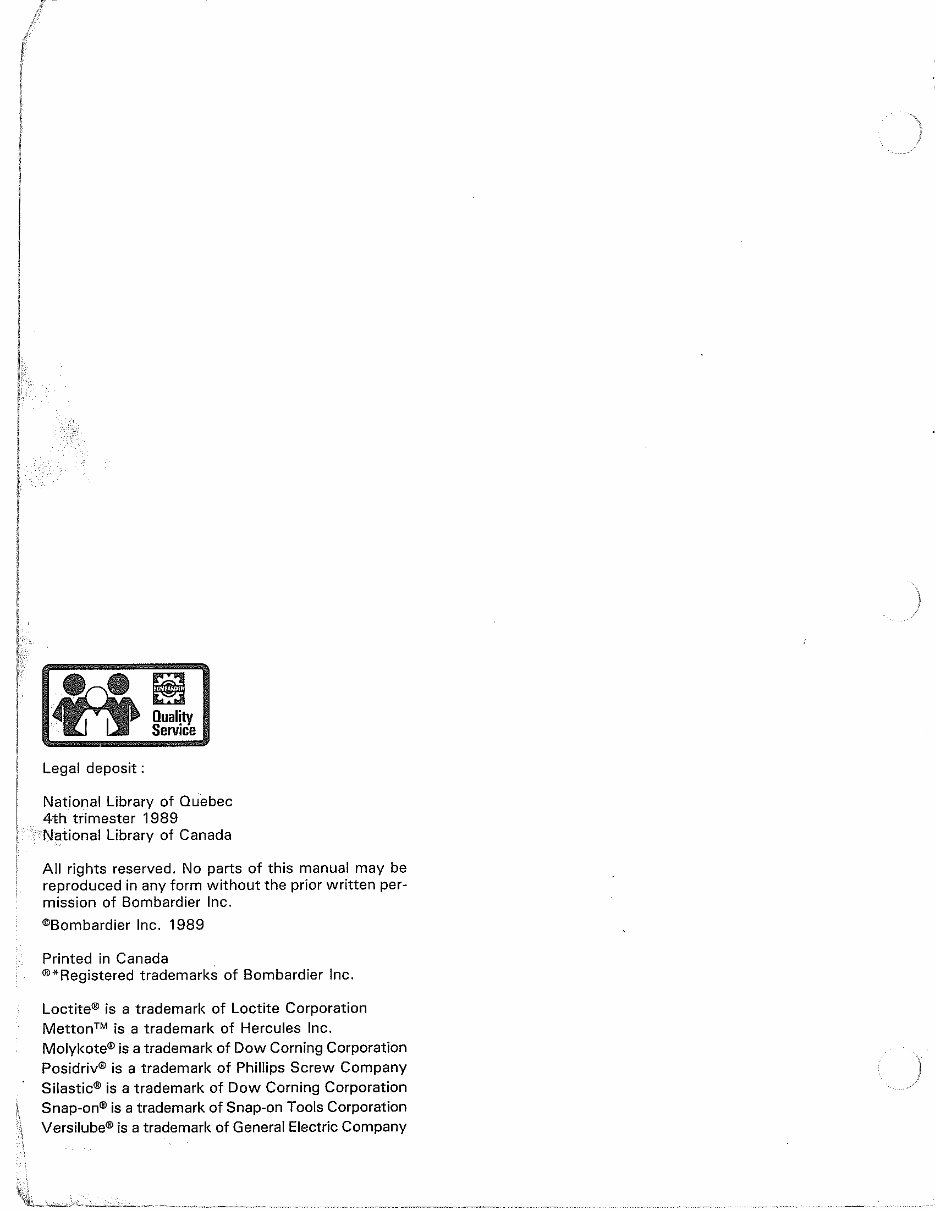 1990 Ski-Doo Tundra LT Factory Service & Work Shop Manual preview img 2