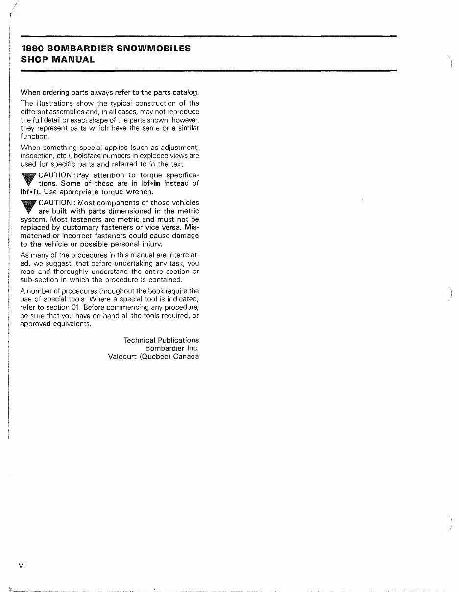 1990 Ski-Doo Tundra LT Factory Service & Work Shop Manual preview img 8