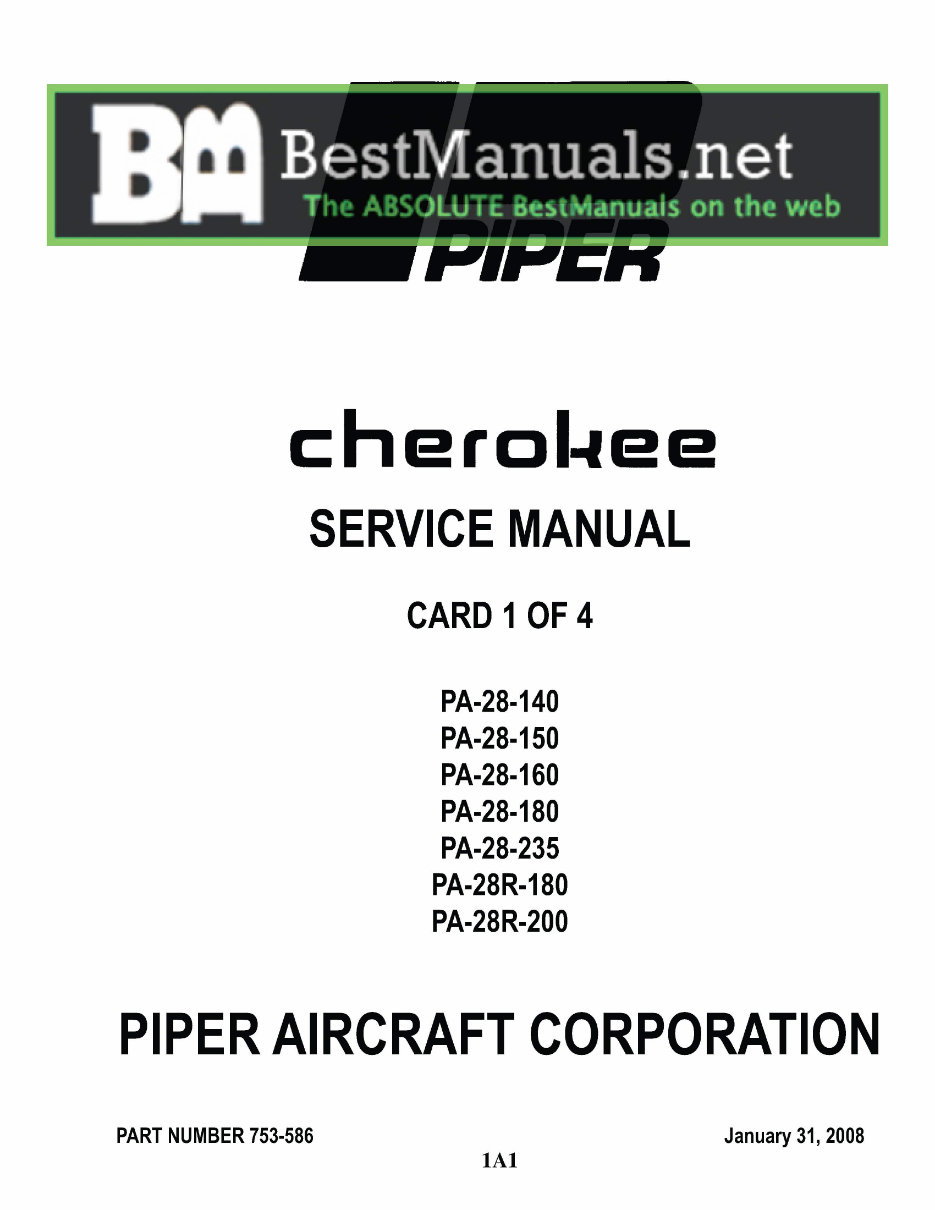 Piper PA28 Service Manual preview img 1