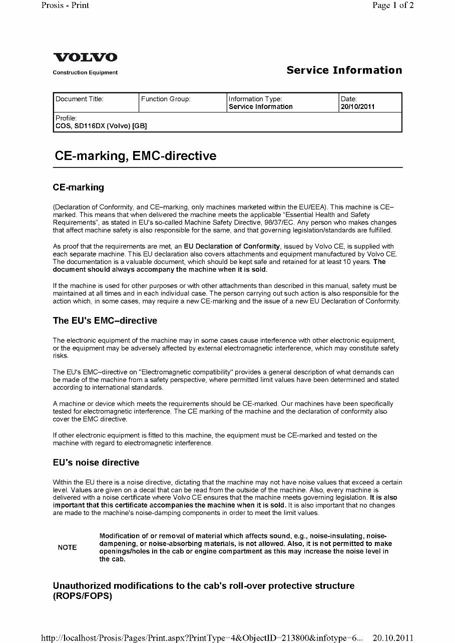 VOLVO SD116DX SINGLE-DRUM ROLLER Service Repair Manual preview img 6