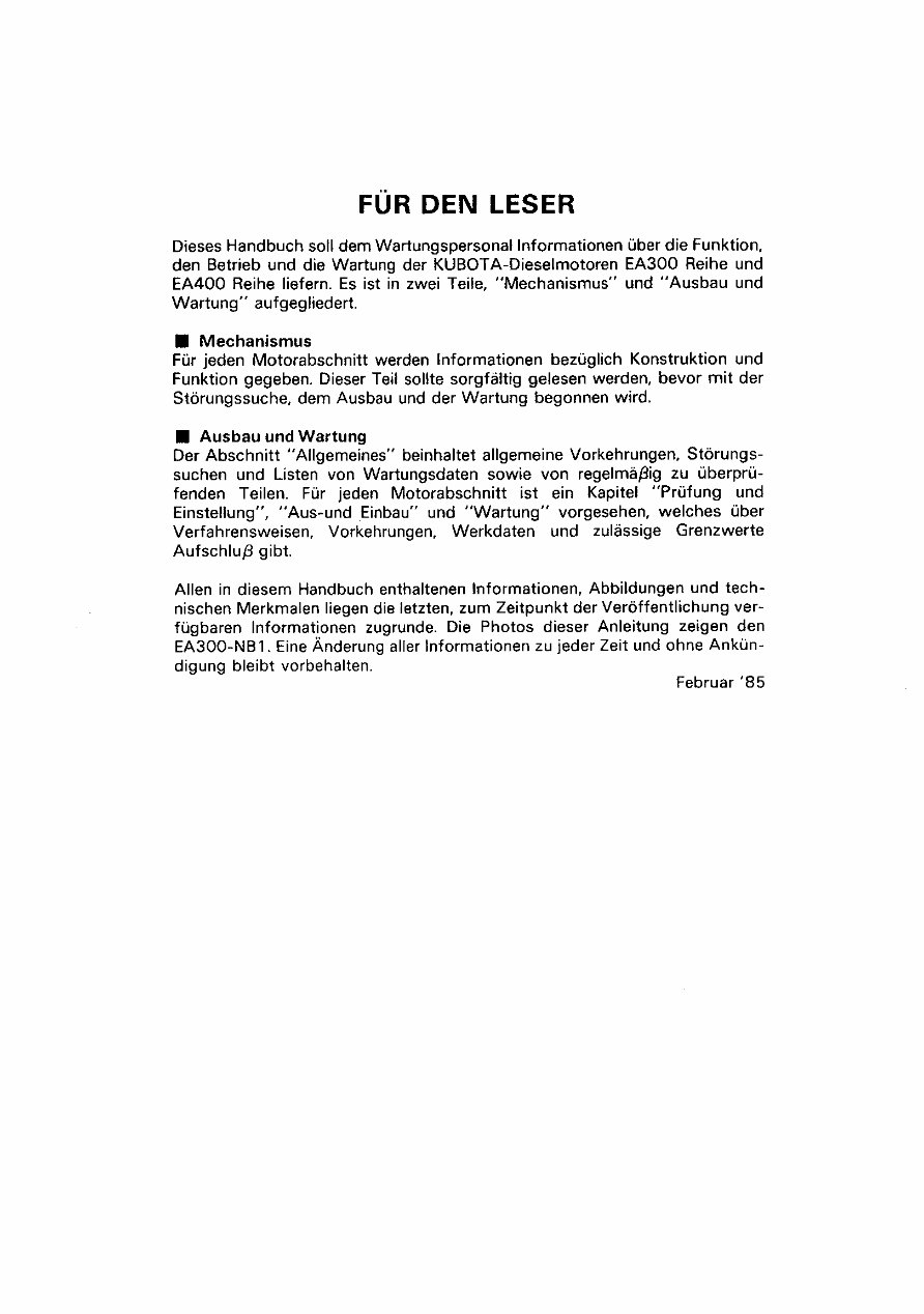 Kubota EA300/EA400 Series Diesel Engines OEM Service & Repair Manual preview img 4