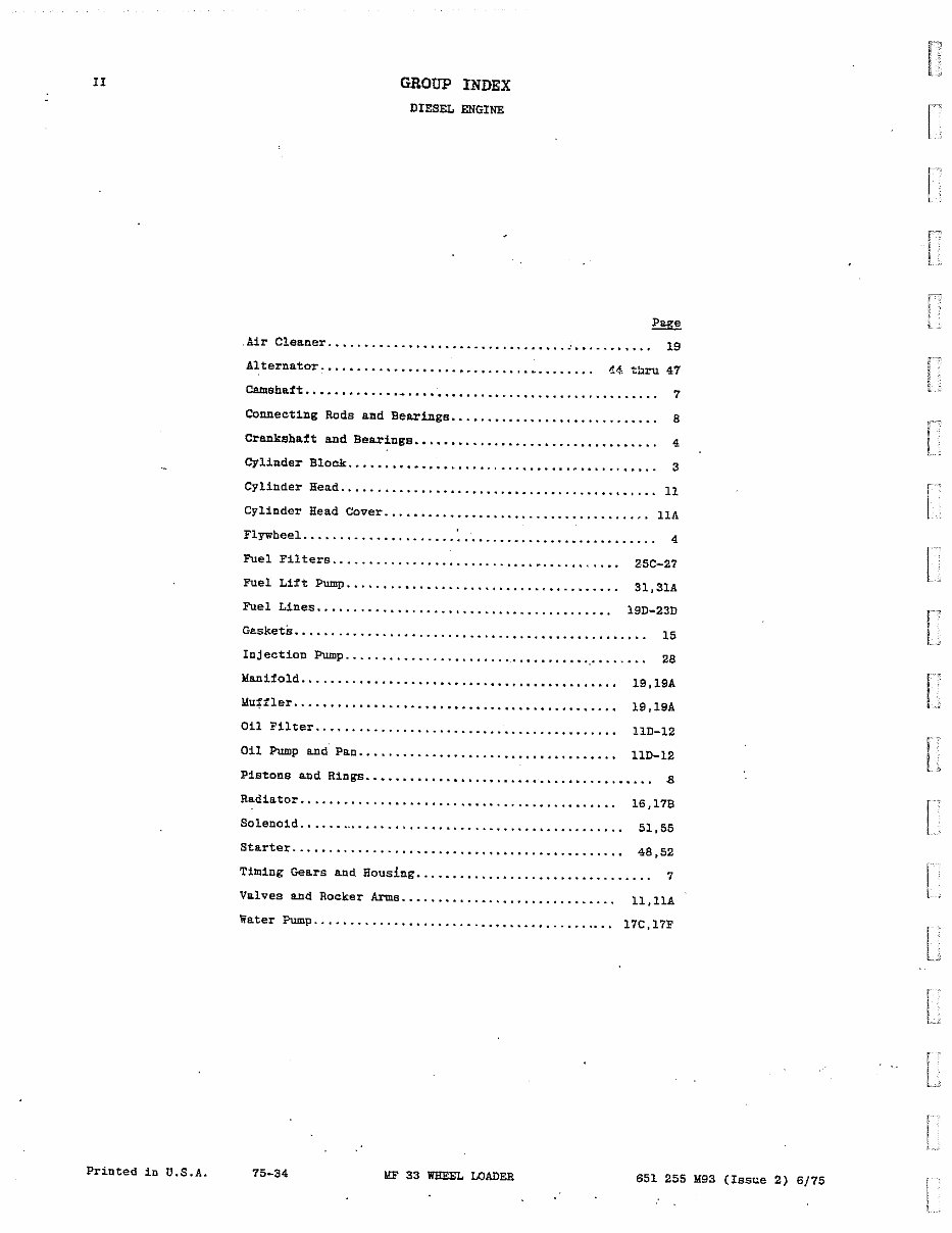 Massey Ferguson MF 33 Tractor Wheel Loader Parts Manual preview img 8