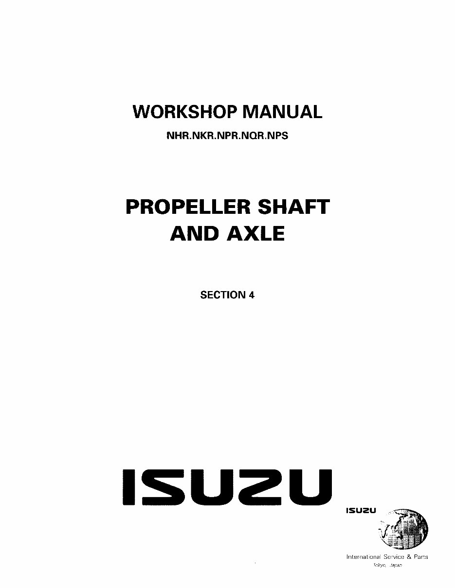 ISUZU 1999-2001 ELF (N-Series) Workshop Repair & Service Manual preview img 1
