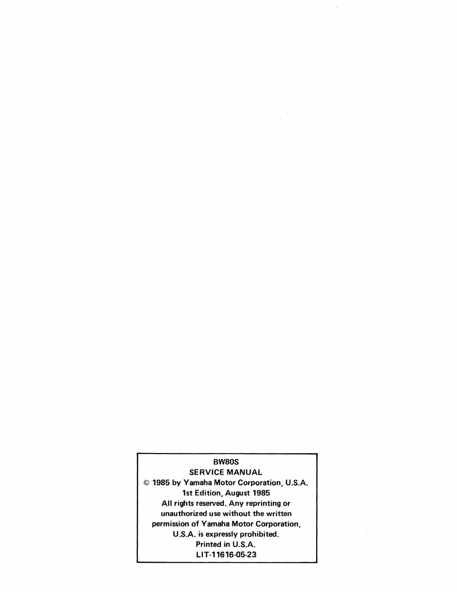 1988 Yamaha BIG Wheel (80cc) Service Repair Maintenance Manual preview img 2