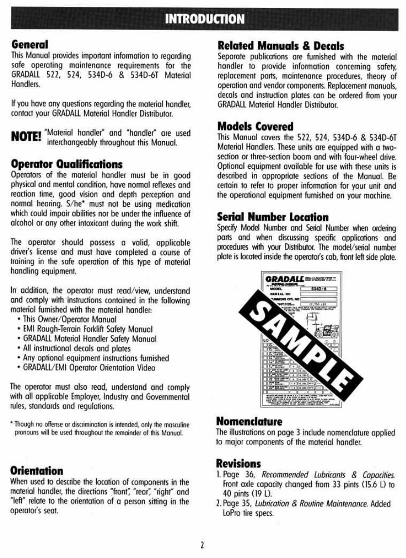 JLG Gradall Telehandlers 522D 534D-6/524D 534D-6T ANSI* Factory Service / Repair/ Workshop Manual P/N: preview img 8