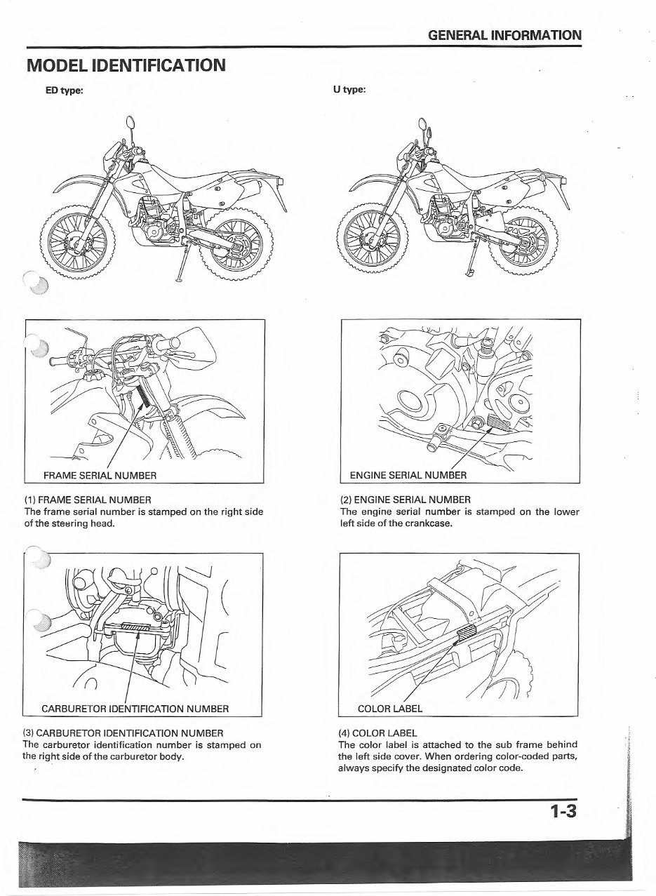 Honda XR 650R service manual preview img 6
