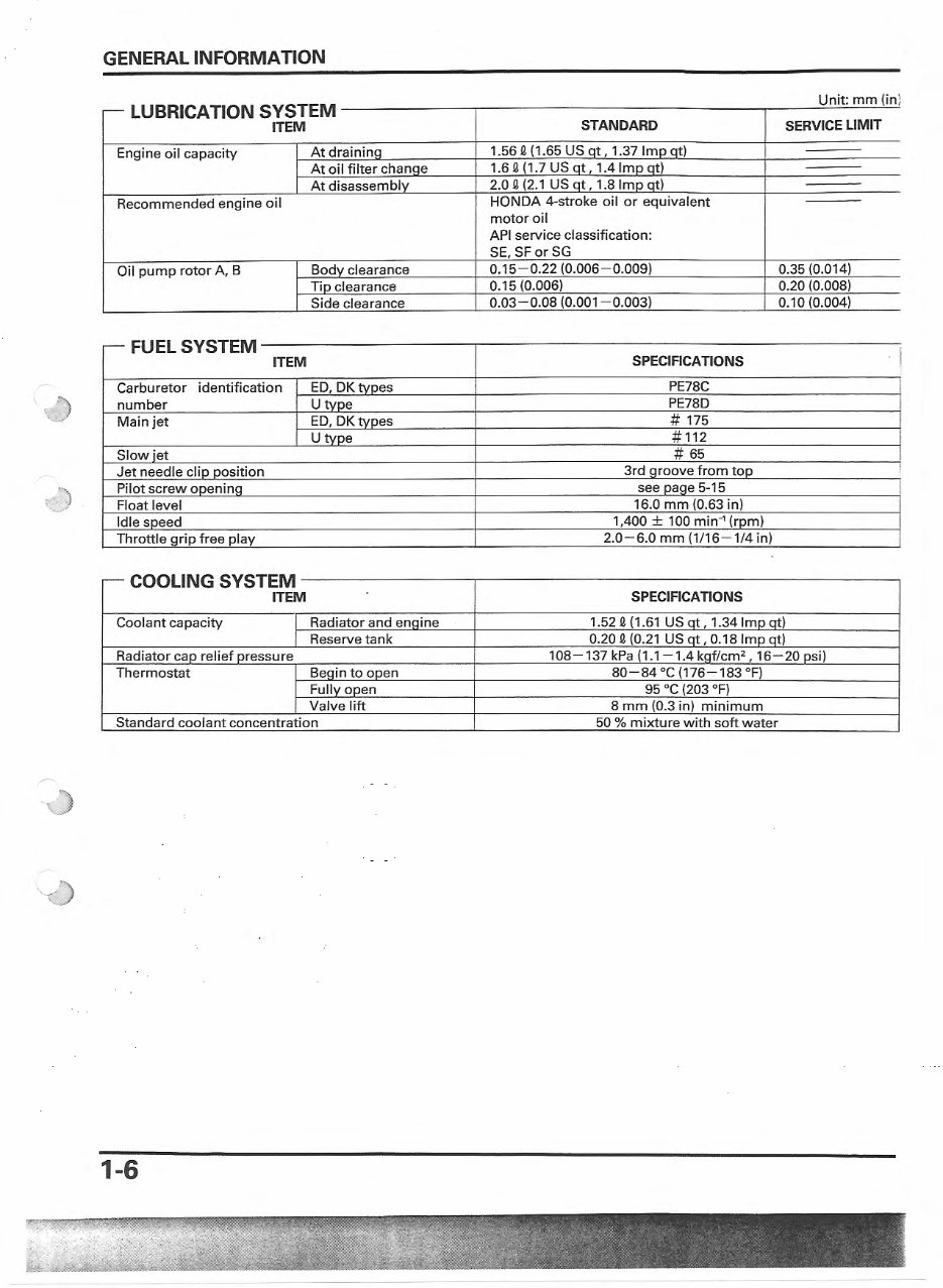 Honda XR 650R service manual preview img 9
