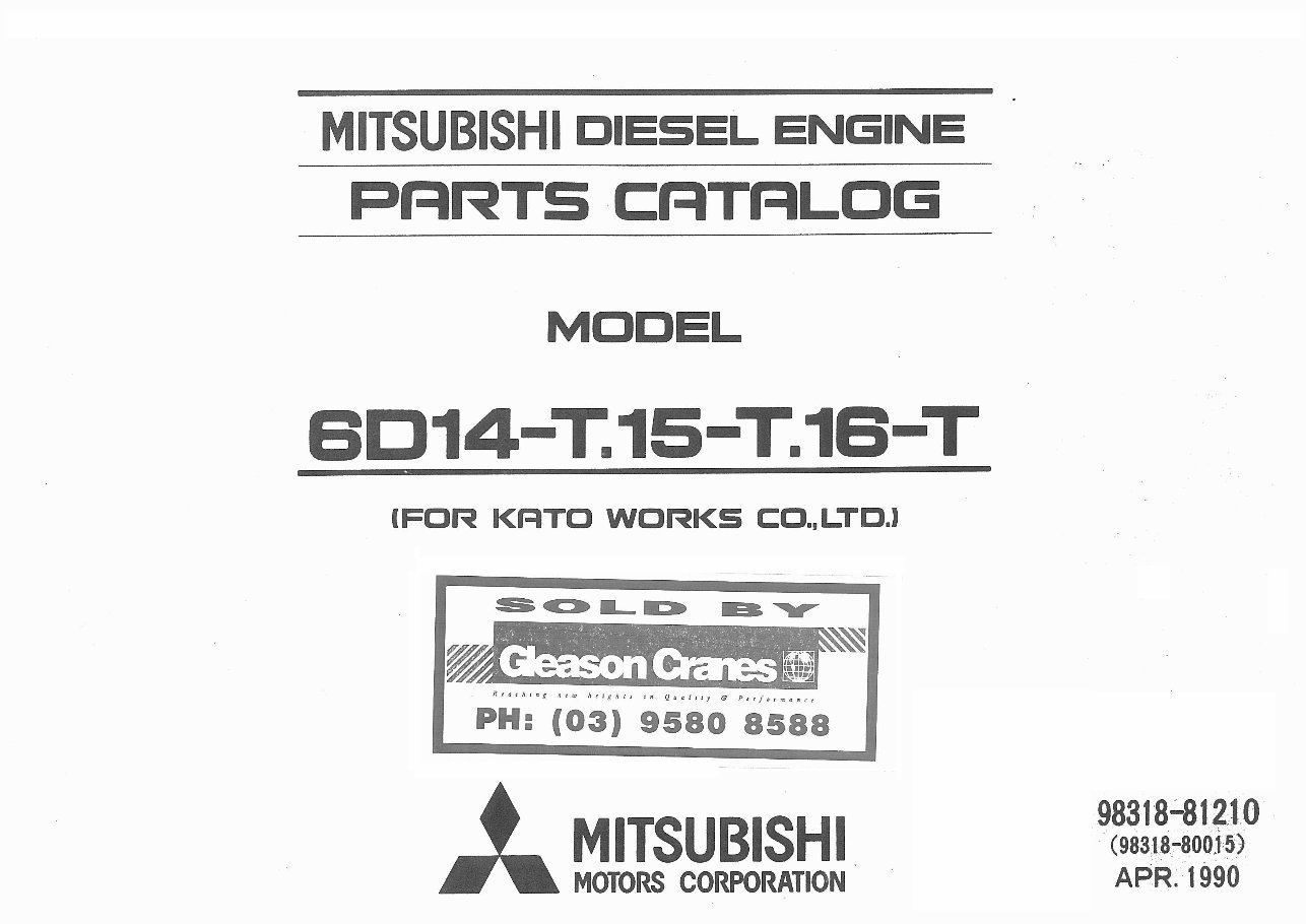 Mitsubishi 6D1 Diesel Engines (6D14-T/6D15-T/6D16-T) Parts Catalog preview img 1