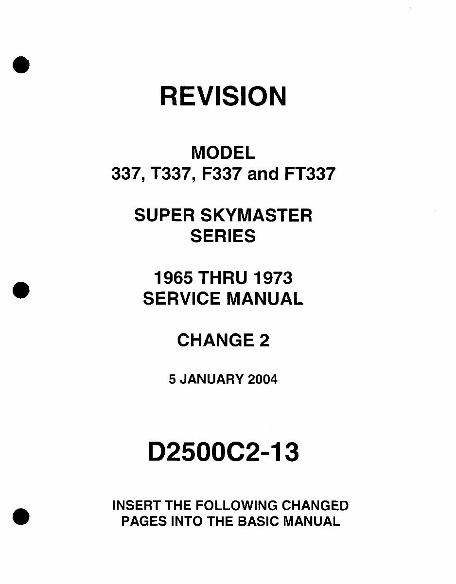 Cessna 337 T 337 FT337 F337 service manual d2500-2-13 preview img 1