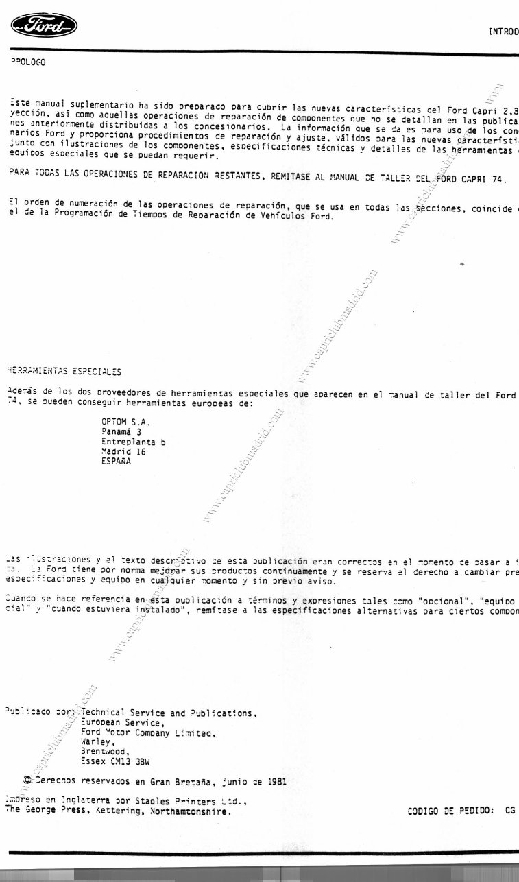1974-1978 Ford Capri Service & Repair Manual preview img 2