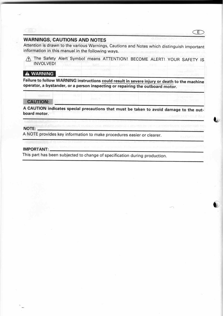 Yamaha Marine Outboard 75A, 85A, E60J, E75B Service & Repair Manual - ! preview img 5