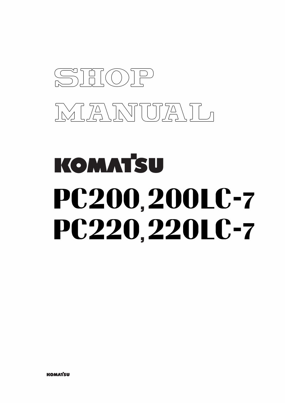 Komatsu PC200-7 PC220-7 Service & Repair Manual preview img 1
