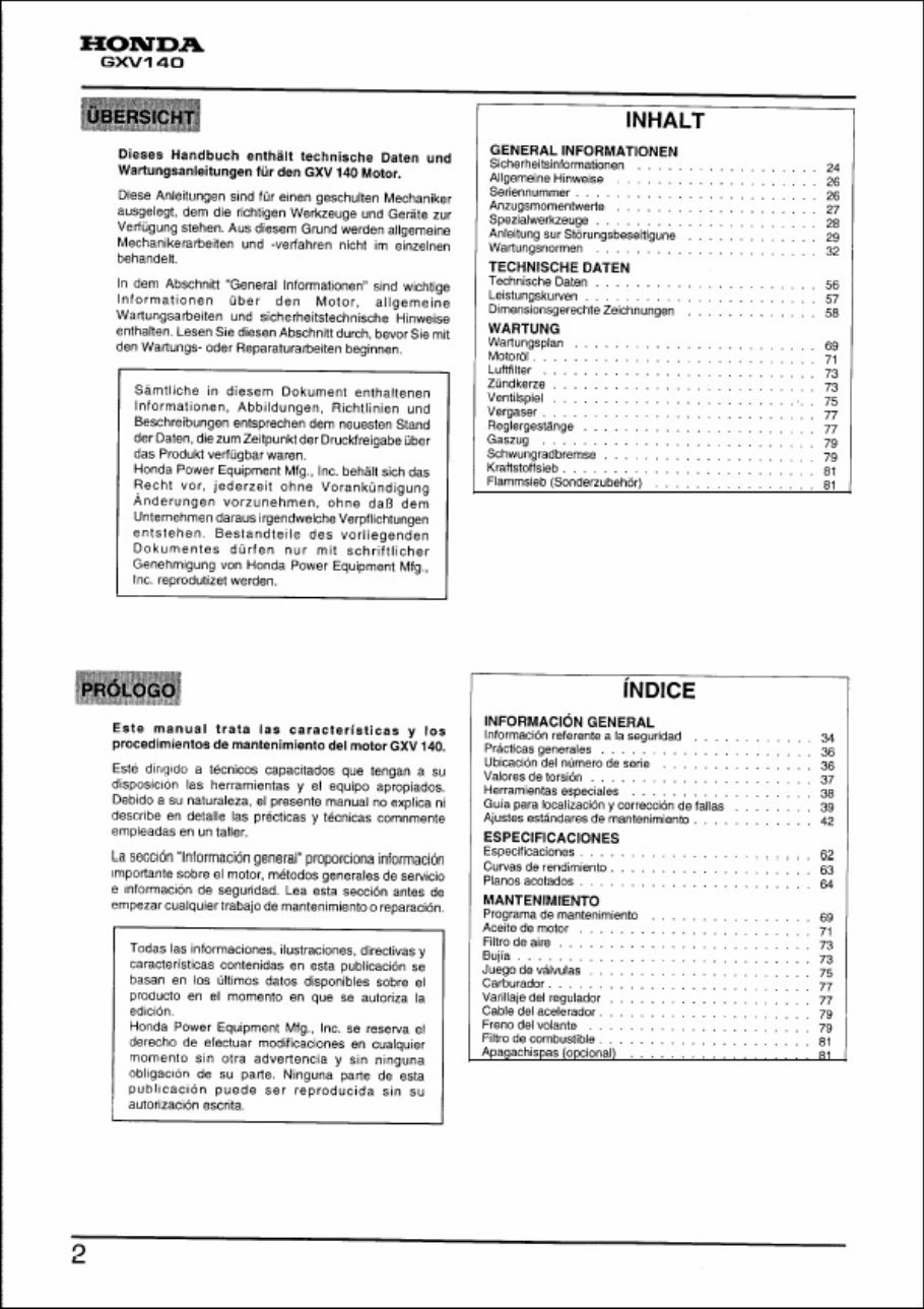 Honda GXV140 Vertical Shaft Engine Repair Manual preview img 2