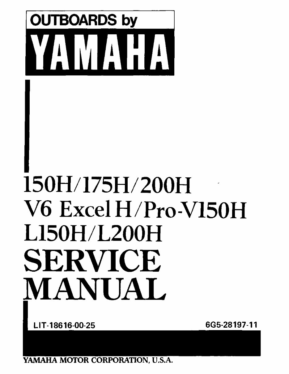1987 Yamaha 150 ETLH Outboard service repair maintenance manual. Factory Service Manual preview img 2