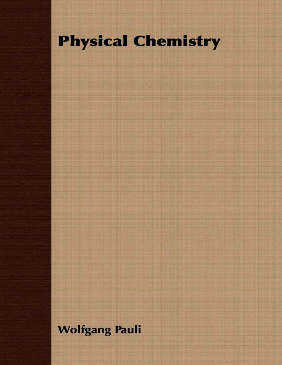 Physical Chemistry - Wolfgang Pauli preview img 1