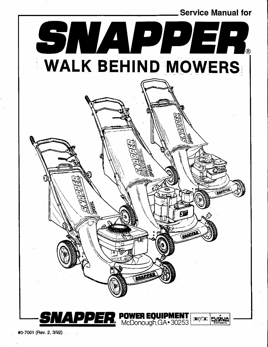 Snapper Service Manual preview img 1