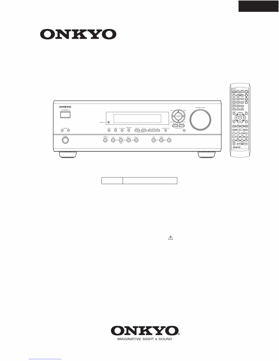 ONKYO HT-R320 AV RECEIVER Service Manual preview img 1