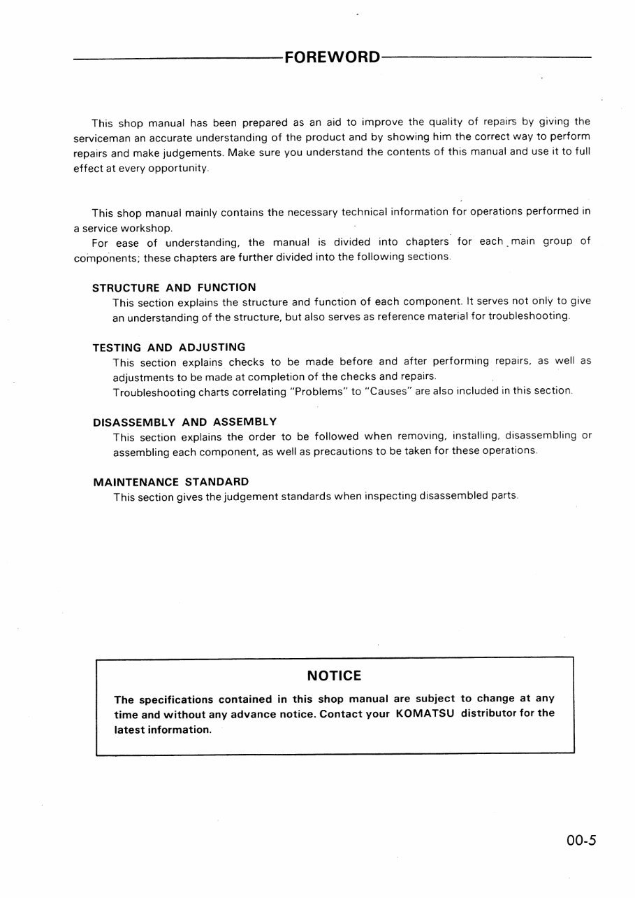 KOMATSU PC210,PC210LC-5KP, PC240,PC240LC,PC240NLC-5KP Hydraulic Excavator Service Repair Shop Manual preview img 9
