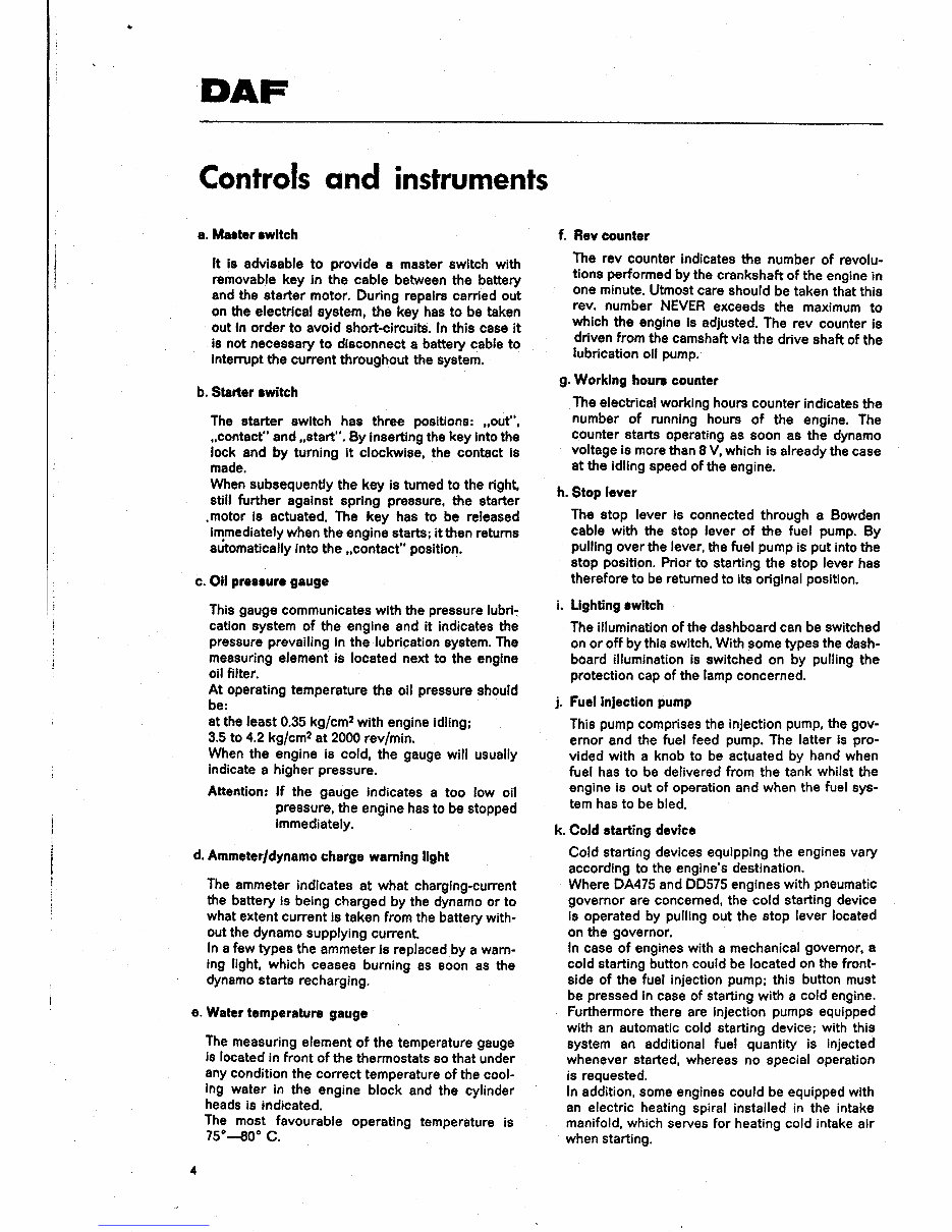 DAF Diesel Engine 575, 615 Series Operators Manual preview img 4