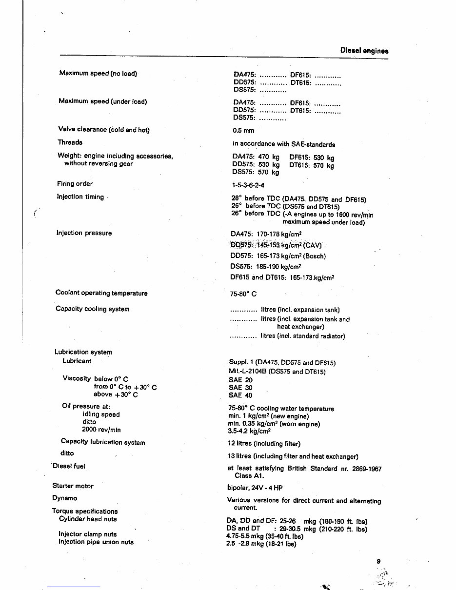 DAF Diesel Engine 575, 615 Series Operators Manual preview img 9