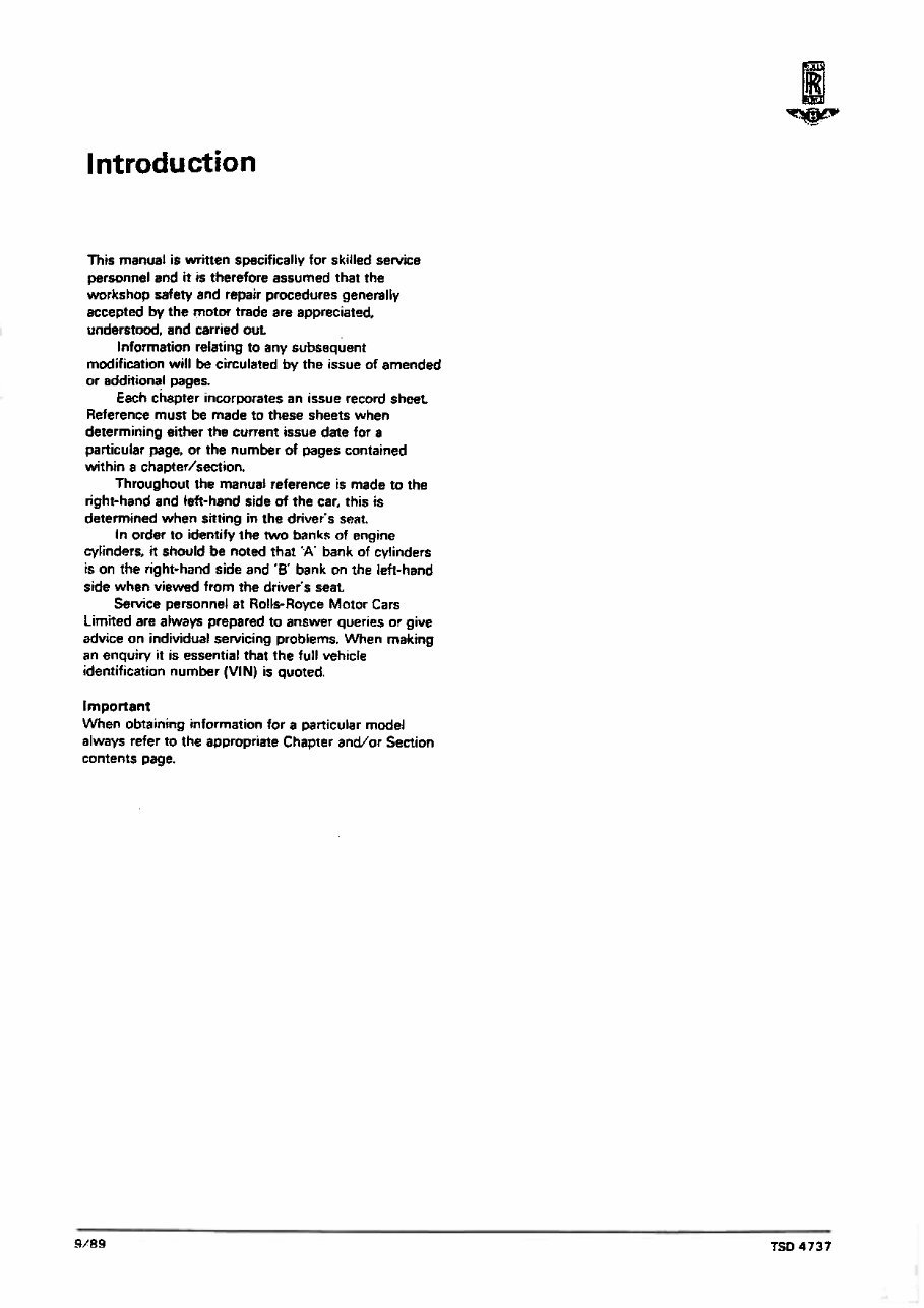 1987-1989 Rolls-Royce & Bentley Motor Cars Engine Management Systems Workshop Manual preview img 2