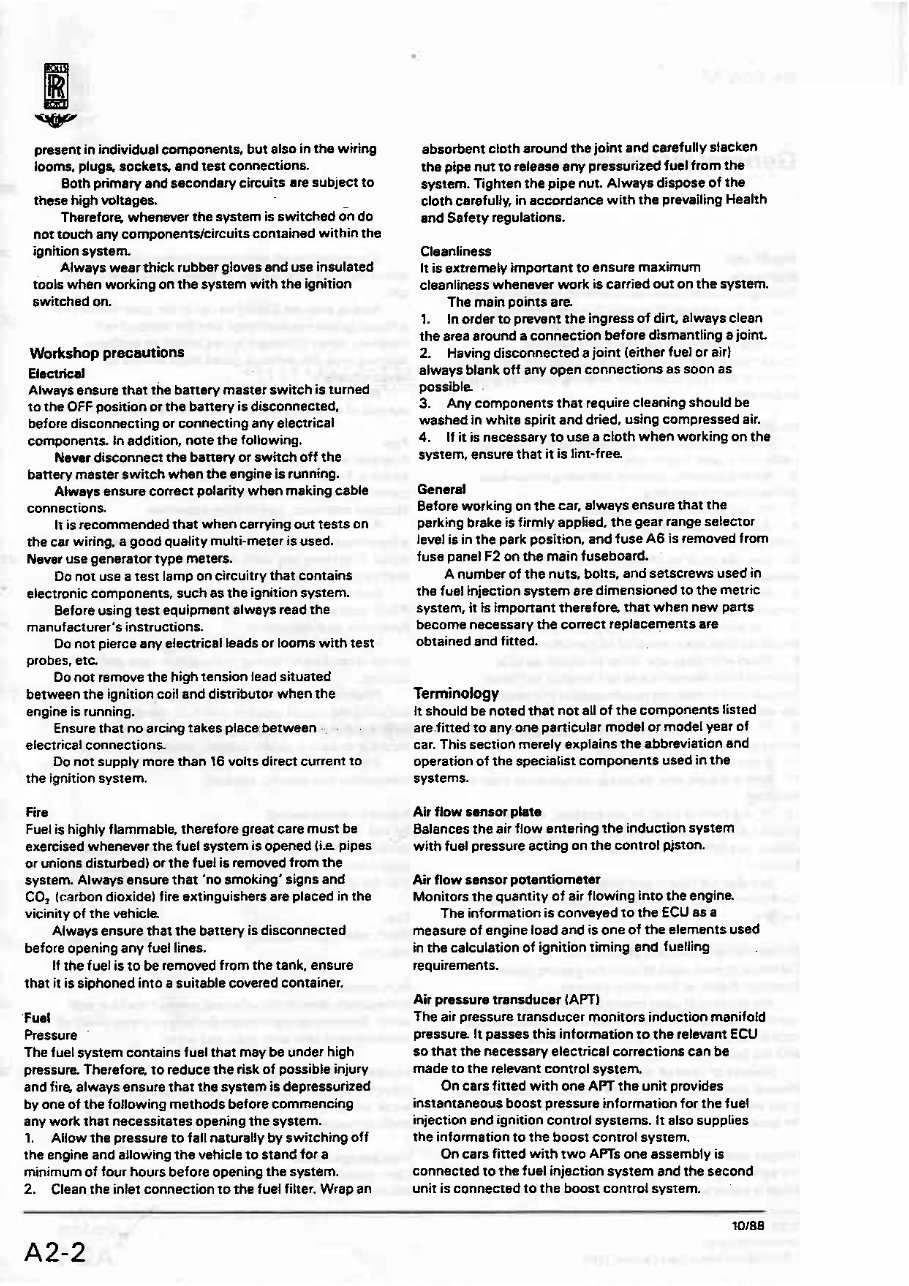 1987-1989 Rolls-Royce & Bentley Motor Cars Engine Management Systems Workshop Manual preview img 7
