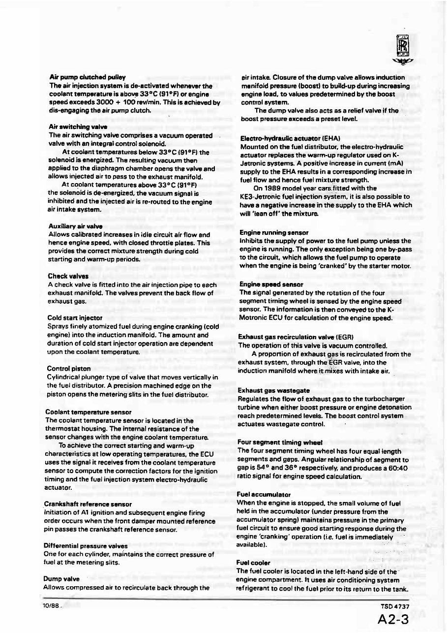 1987-1989 Rolls-Royce & Bentley Motor Cars Engine Management Systems Workshop Manual preview img 8