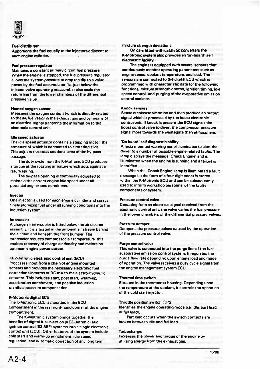 1987-1989 Rolls-Royce & Bentley Motor Cars Engine Management Systems Workshop Manual preview img 9