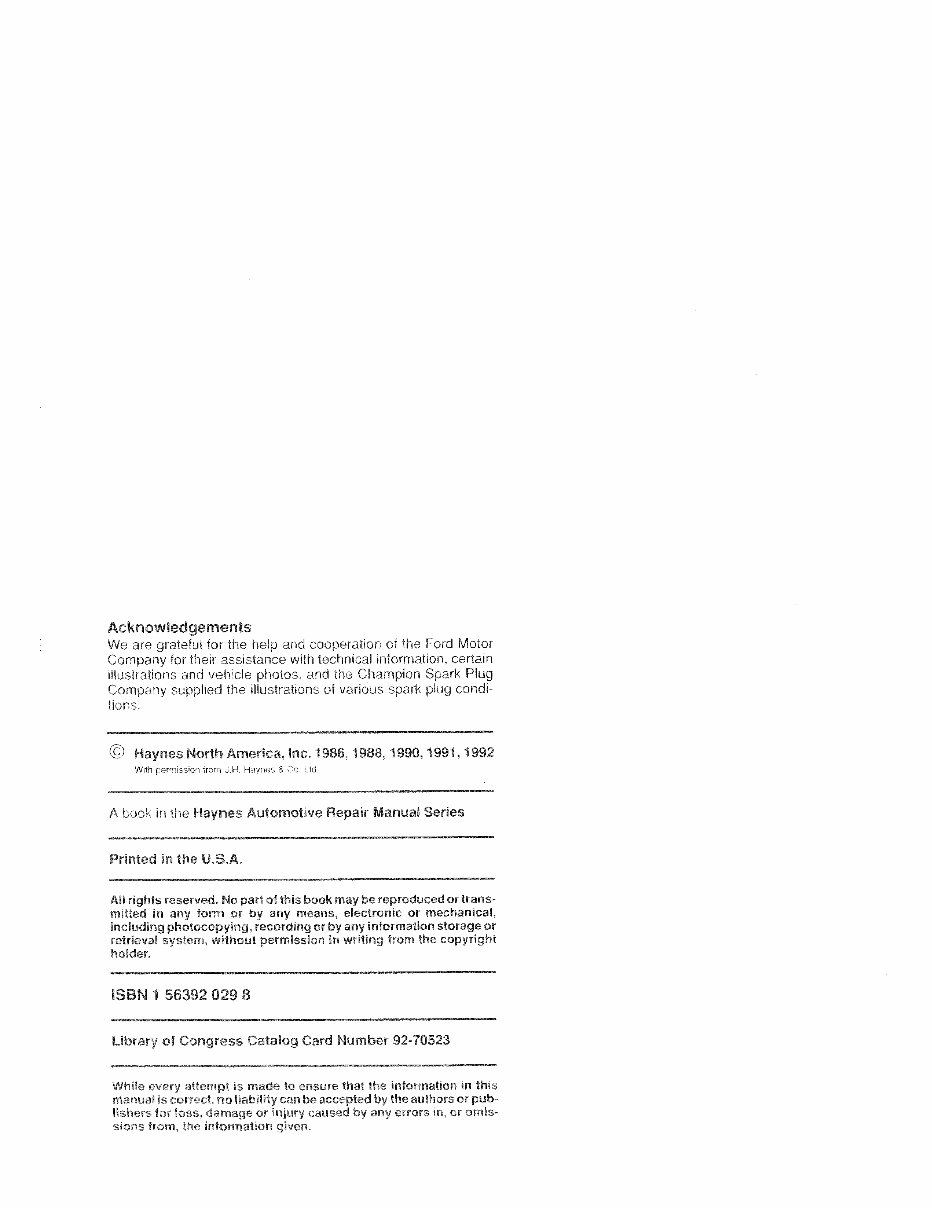 1990 Ford E-350 Econoline Service & Repair Manual Software preview img 2
