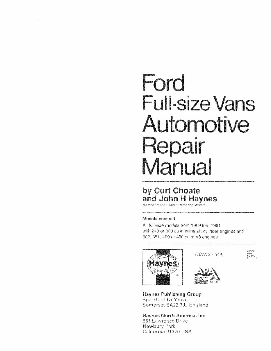 1990 Ford E-350 Econoline Service & Repair Manual Software preview img 3