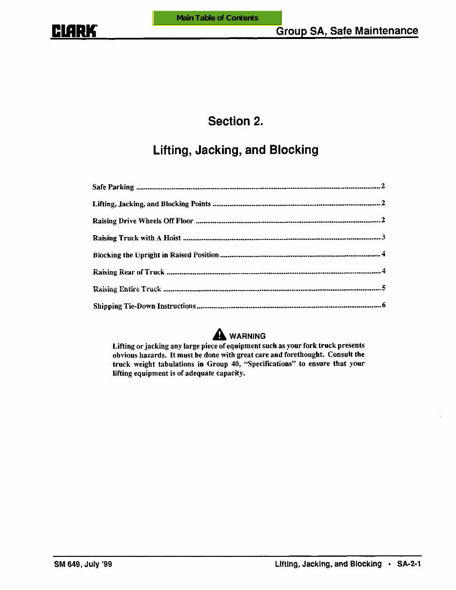 CLARK CMP 50, CMP 60, CMP 70 Forklift Service Repair Manual preview img 7