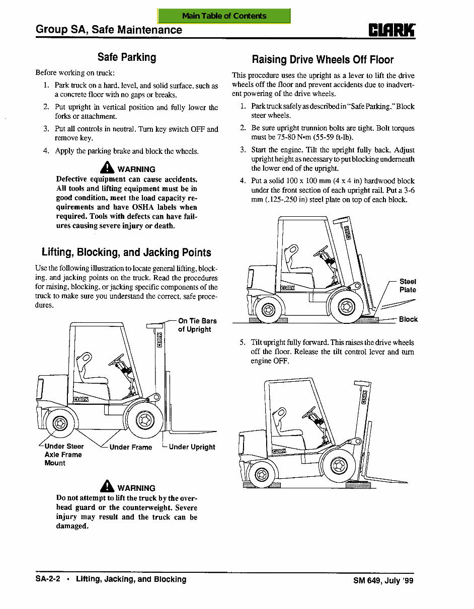 CLARK CMP 50, CMP 60, CMP 70 Forklift Service Repair Manual preview img 8