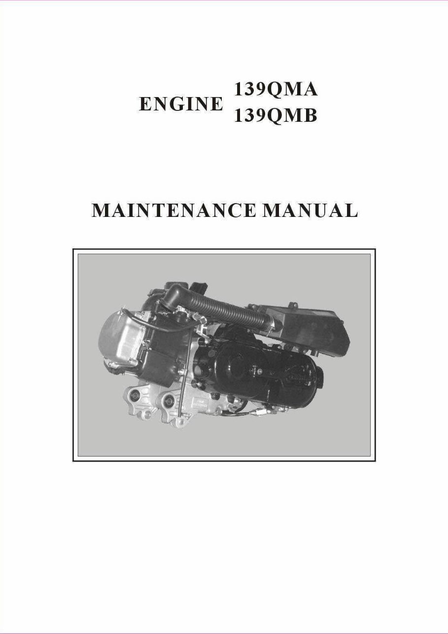 BAOTIAN 139QMA 139QMB Scooter Engine Service Repair Manual preview img 1