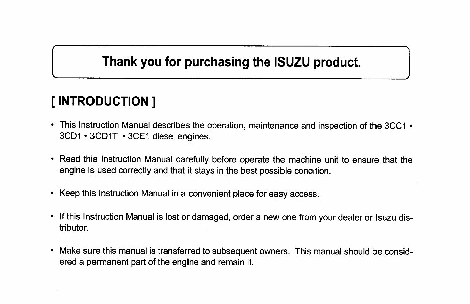 ISUZU Diesel Engine 3CC1 3CD1 3CD1T 3CE1 Manual preview img 4